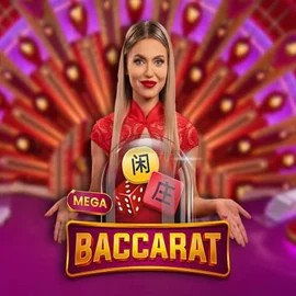 Mega Baccarat slot logo by Pragmatic Play at Fair Crown Casino